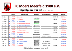 Spielplan KW 40 - FC Moers Meerfeld 1980 eV