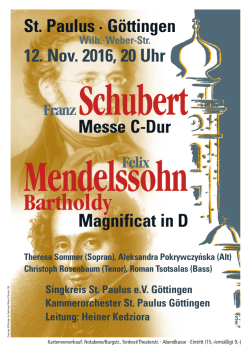 Handzettel zum - Singkreis St. Paulus Göttingen