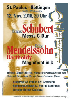 Handzettel zum - Singkreis St. Paulus G&ouml;ttingen