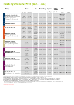 Prüfungstermine 2017 (Jan.