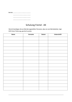Schulung Fremd
