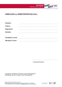 ANMELDUNG zur SEMESTERPR&Uuml;FUNG (AUL)
