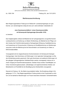 Regierungspräsidium Freiburg - Geowissenschaftler/in - FH-DGG