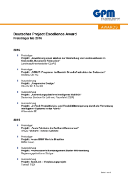 DPEA Preisträger bis 2016 - GPM Deutsche Gesellschaft für