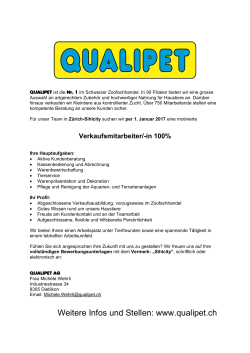 Weitere Infos und Stellen: www.qualipet.ch