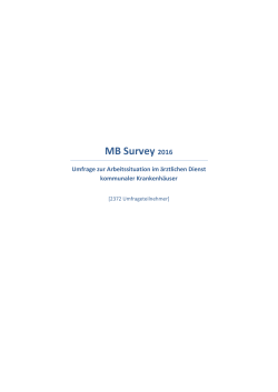 MB Survey 2016 - Marburger Bund