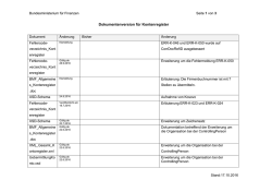 Dokumentenversion f&uuml;r Kontenregister