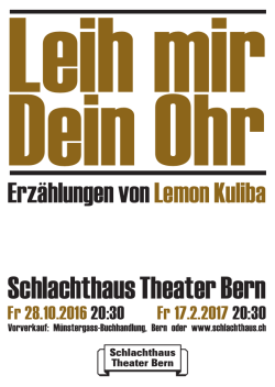 Flyer - Schlachthaus Theater Bern