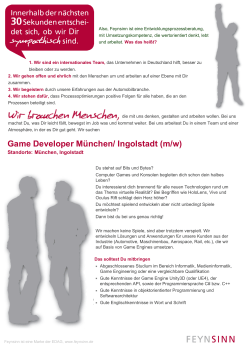 Game Developer München/ Ingolstadt (m/w)