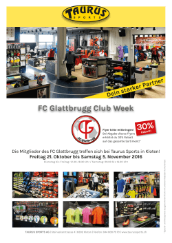 30% FC Glattbrugg Club Week TAURUS SPORT (flyer)