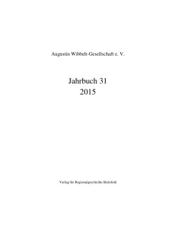 Jahrbuch 31 2015 - Verlag für Regionalgeschichte
