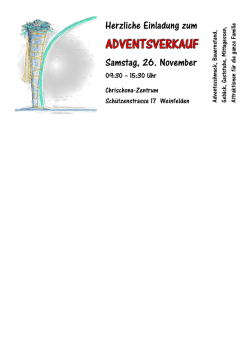 Herzliche Einladung zum Samstag, 26. November