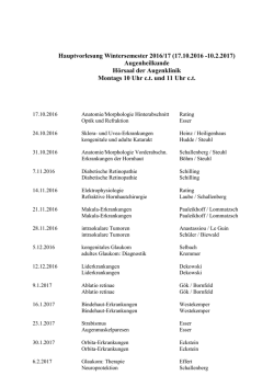 Hauptvorlesung Wintersemester 2016/17 (17.10.2016