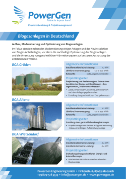 Biogasanlagen in Deutschland