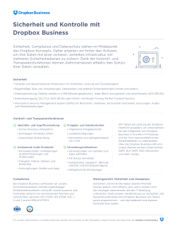Sicherheit und Kontrolle mit Dropbox Business