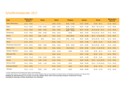 Schulferienkalender 2017