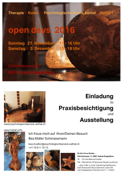 open days 2016 - Psychologische Praxis Aathal