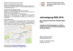 Jahrestagung NSK 2016 - Onkologiepflege Schweiz