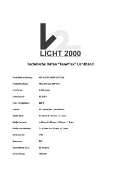 Technische Daten “Xenoflex” Lichtband