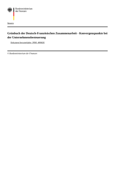 Gr&uuml;nbuch der Deutsch-Franz&ouml;sischen Zusammenarbeit