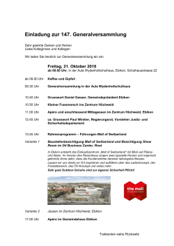 Einladung GV 2016 - Gemeindeschreiberverband des Kantons Luzern
