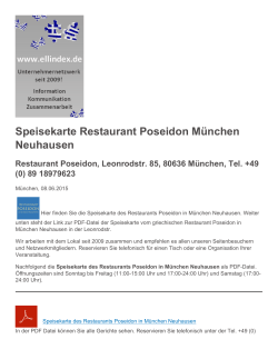 Speisekarte Restaurant Poseidon München Neuhausen