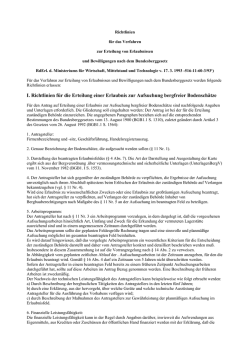 I. Richtlinien f&uuml;r die Erteilung einer Erlaubnis zur Aufsuchung