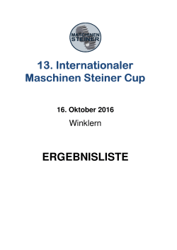 2016 Maschinen Steiner Cup - Sportschützen Nußdorf