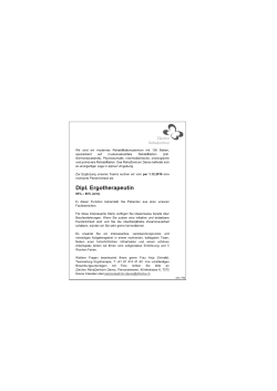 Dipl. Ergotherapeut/in 60&ndash;80%