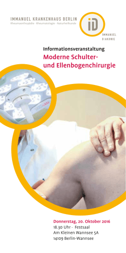 Moderne Schulter- und Ellenbogenchirurgie