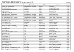 ZIGARRENPREISLISTE hauptstross100
