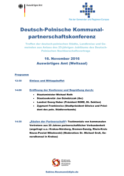 Deutsch-Polnische Kommunal- partnerschaftskonferenz