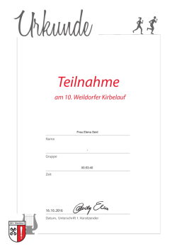 Teilnahme - Weildorfer Kirbelauf