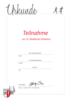 Teilnahme - Weildorfer Kirbelauf