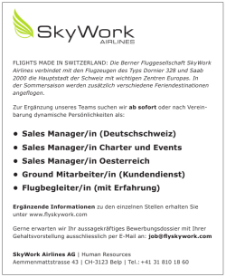 Sales Manager/in (Deutschschweiz) • Sales Manager