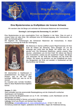 Eine Mysterienreise zu Kraftpl&auml;tzen der Inneren Schweiz