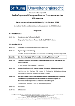 Programm (Stand: 17. Oktober 2016)