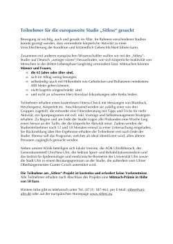 Einladung Sitless-Studie - AGAPLESION BETHESDA KLINIK ULM