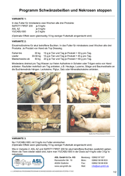 Programm Schwänzebeißen und Nekrosen stoppen - ASL