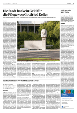 Die Stadt hat kein Geld f&uuml;r die Pflege von Gottfried Keller