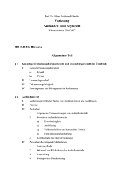 Vorlesung Ausländer