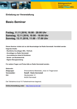 Basic-Seminar - Radio Darmstadt