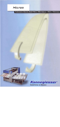 Page 1 Trockenwäsche Falttechnik: Modell TFM-15 / TFM
