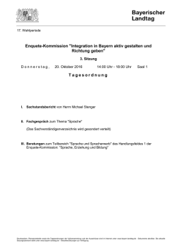 Enquete-Kommission "Integration in Bayern aktiv gestalten und