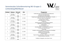 Semesterplan Schreibmentoring WU Gruppe 2: Lichtenberg