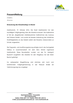 Pressemitteilung - der Stadt Marktredwitz