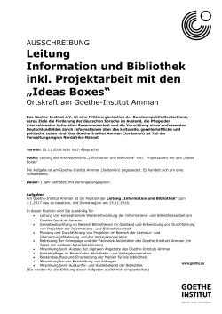 Leiter*in Information und Bibliothek - Goethe