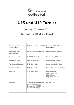 U15 und U19 Turnier - Volley Fides Ruswil