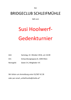Susi Hoolwerf-‐ Gedenkturnier