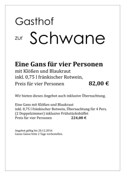 Eine Gans f&uuml;r vier Personen